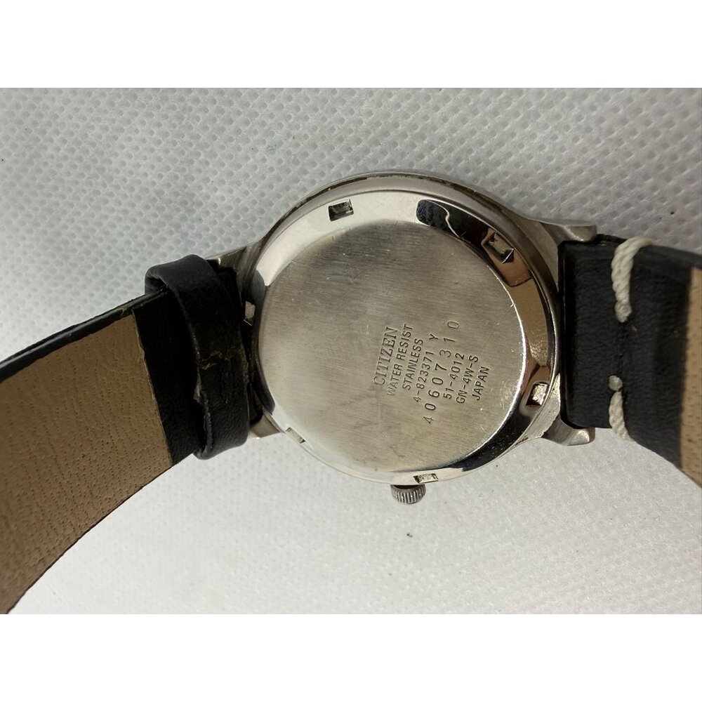 Vintage Citizen Automatic Mens Watch With Black Leather Band & Day-Date Dial - Picture 11 of 11